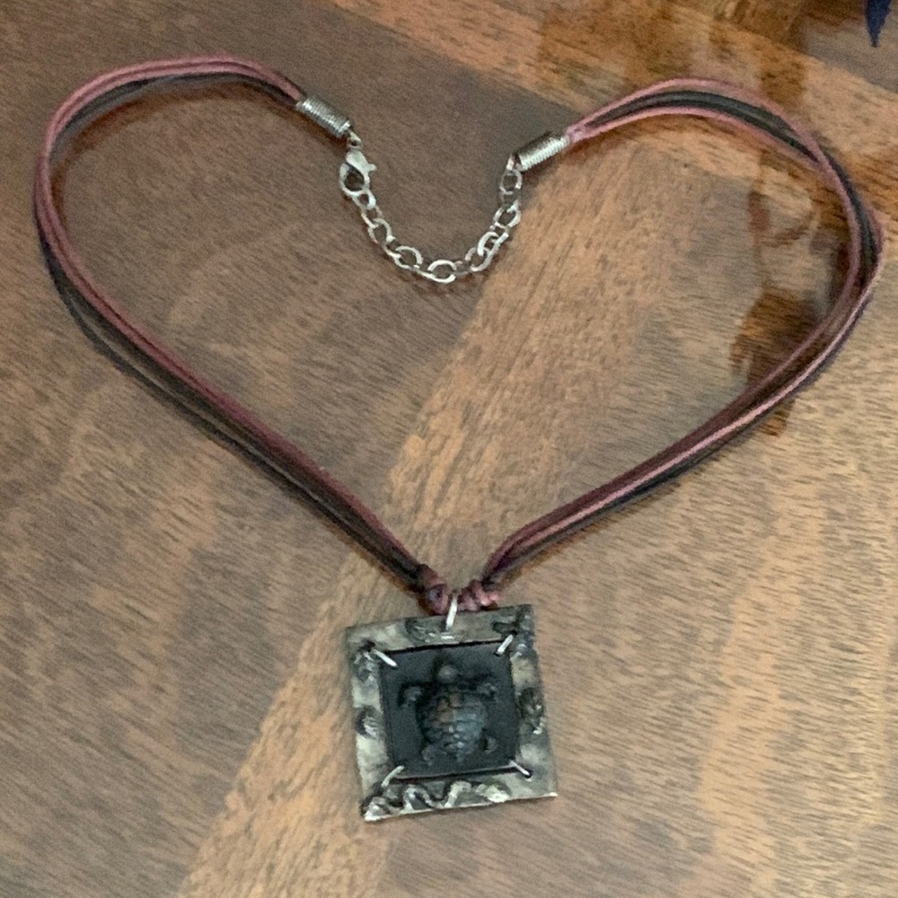 Sea Turtle Pendant Necklace Adjustable Choker